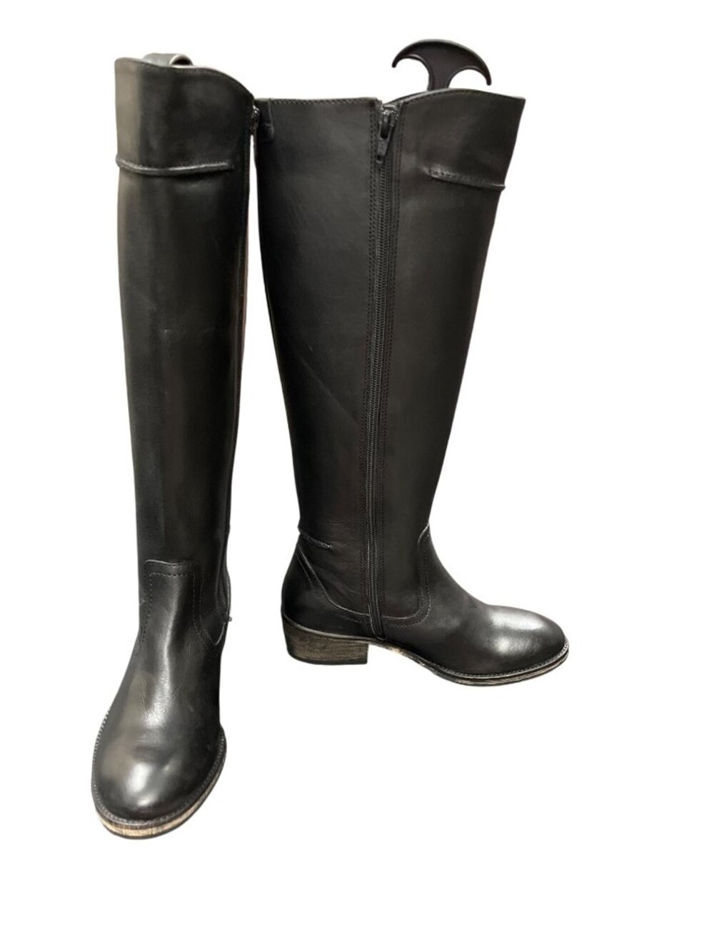 Seychelles wms black leather below knee equestrian riding boots sz 6 SKU 10-676